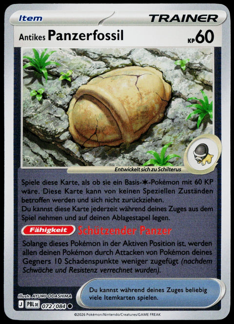 Antique Armor Fossil 072/084  Reverse Holo DE - original scanned front