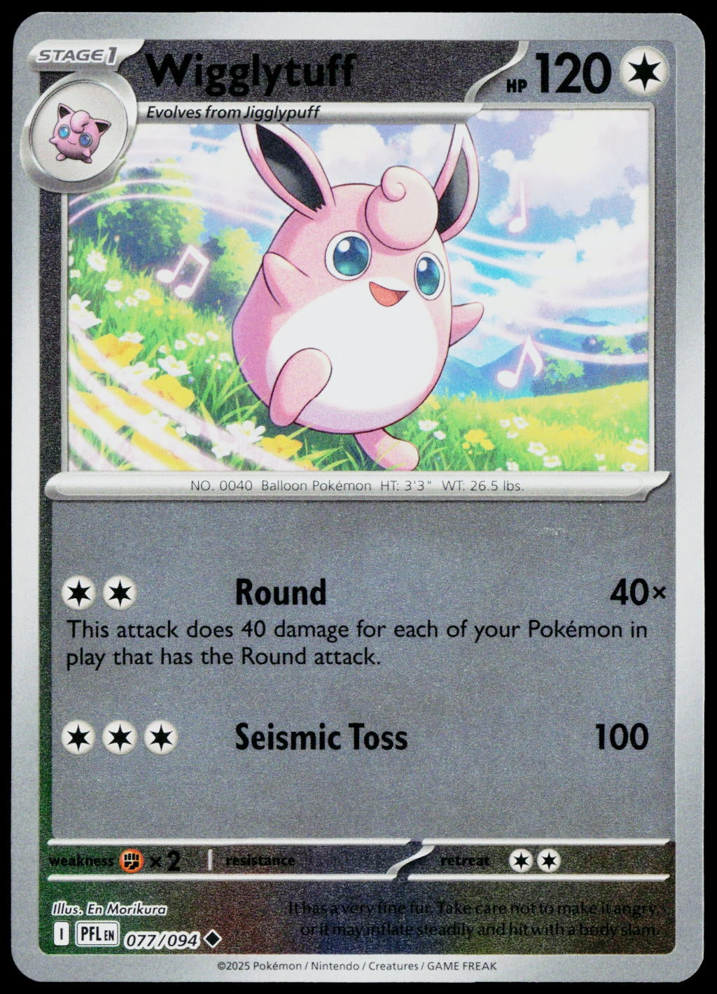 Wigglytuff 077/094  Reverse Holo EN - original scanned front