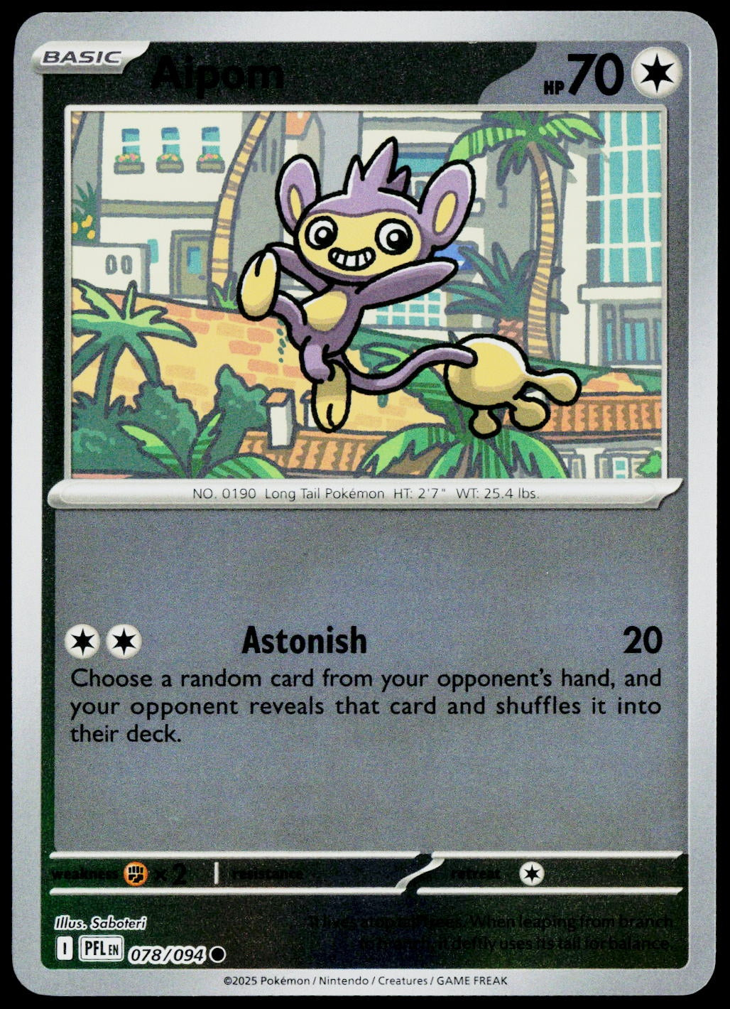 Aipom 078/094  Reverse Holo EN - original scanned front