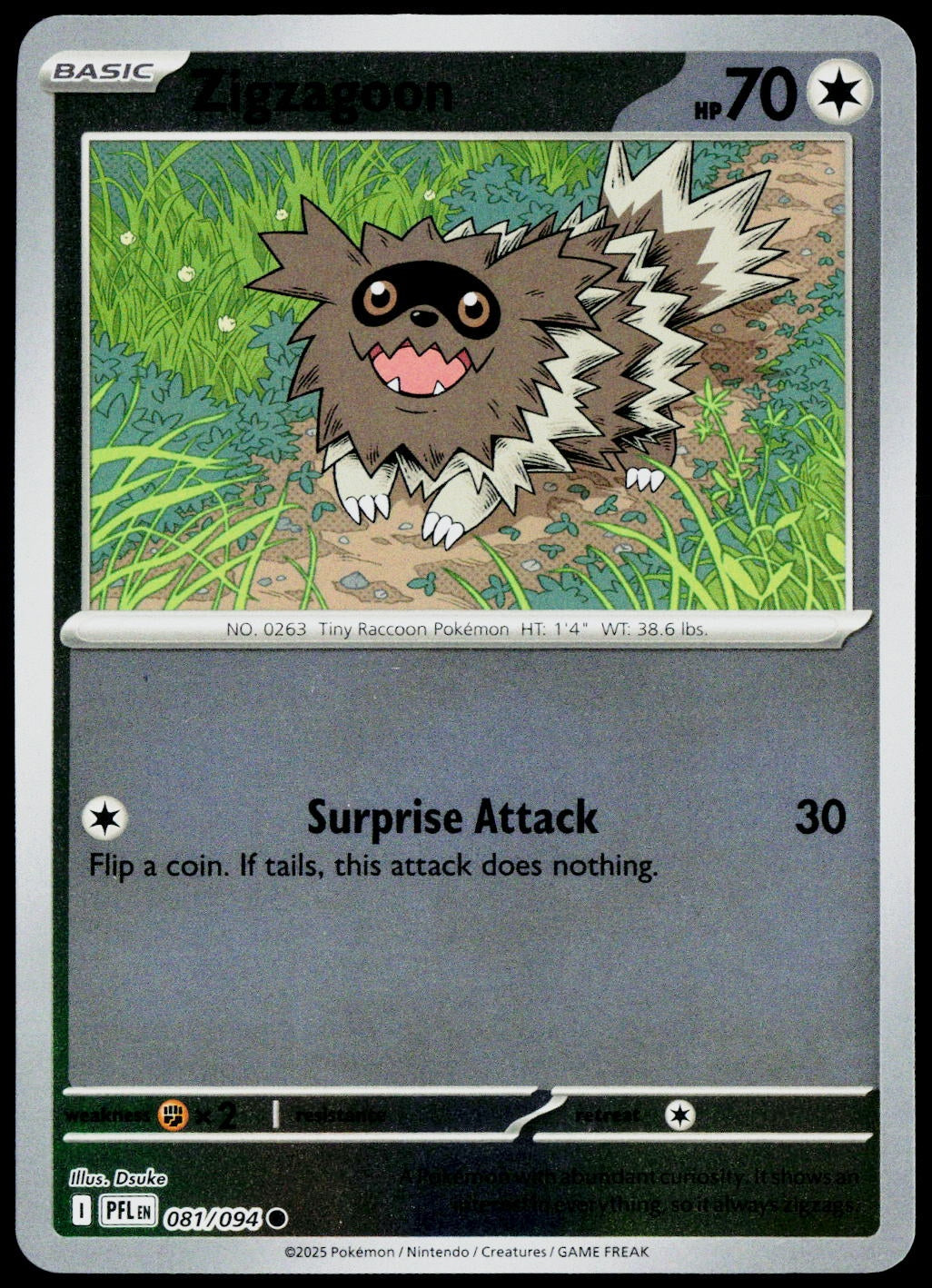 Zigzagoon 081/094  Reverse Holo EN - original scanned front
