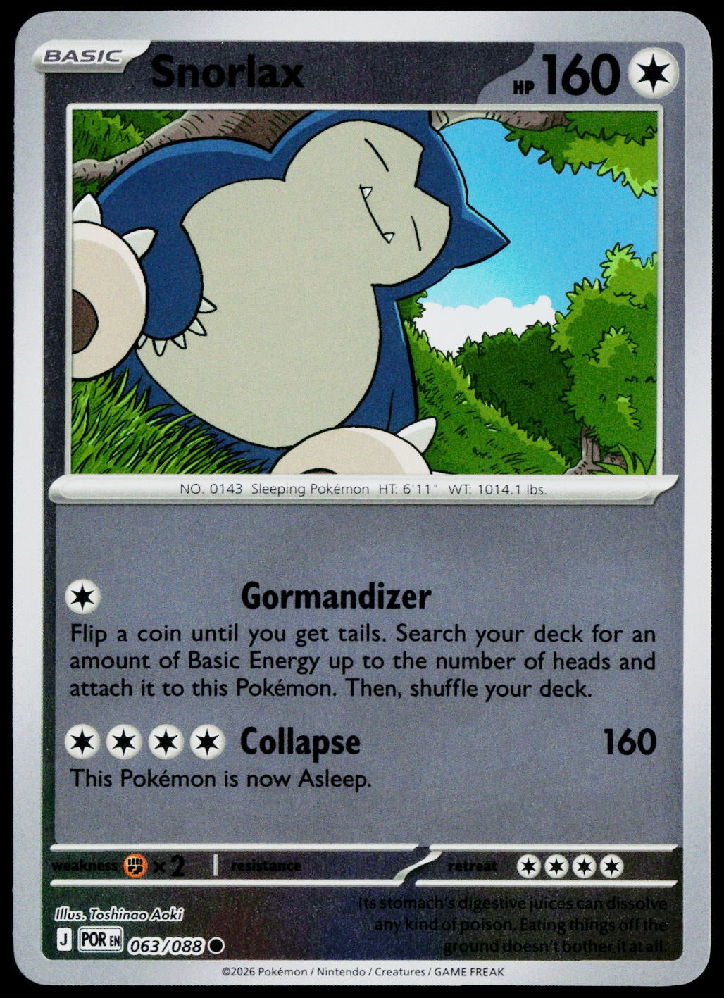 Snorlax 063/088  Reverse Holo EN - original scanned front
