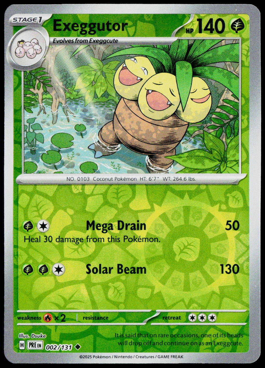 Exeggutor 002/131  Reverse Holo EN - original scanned front