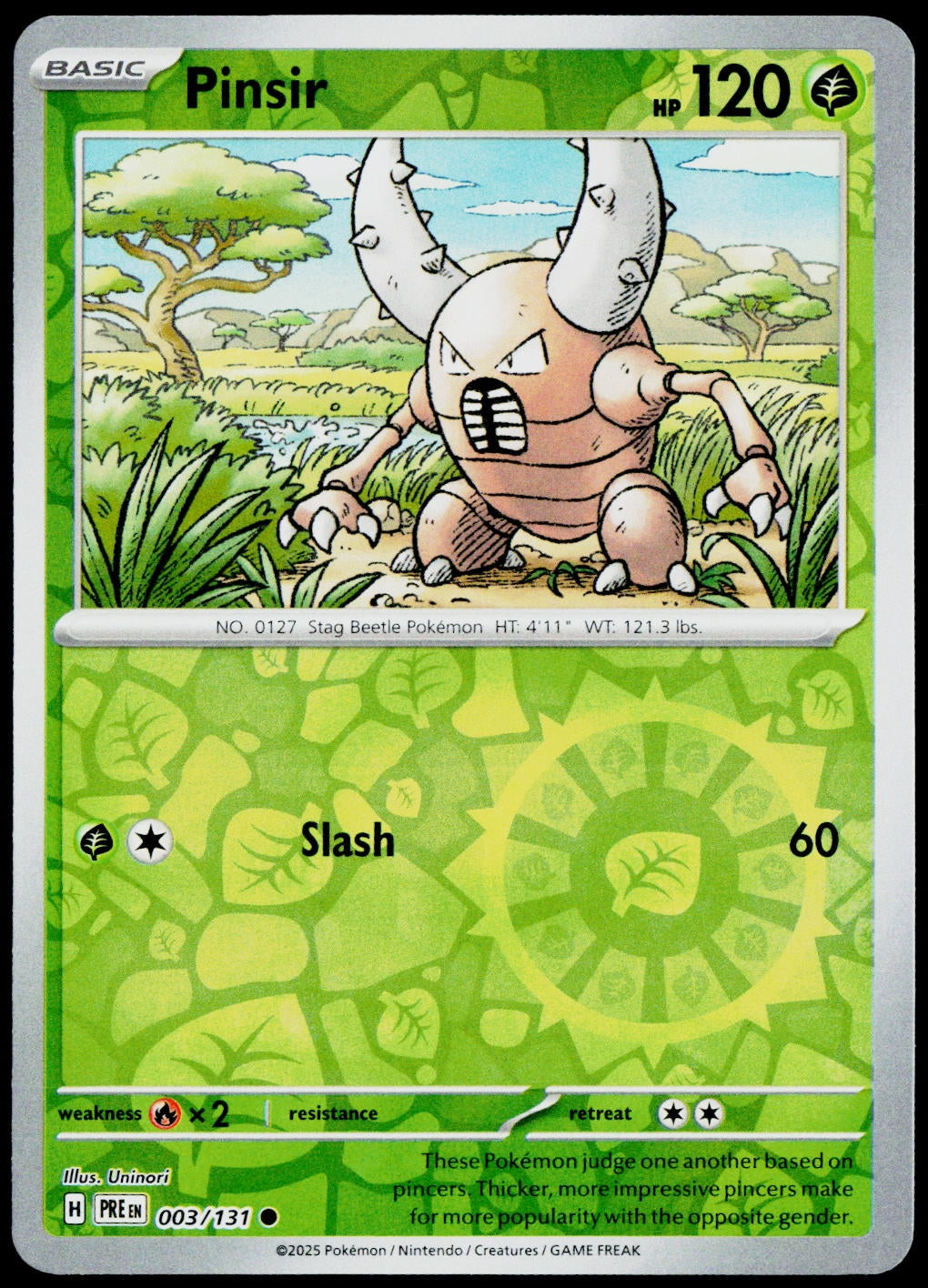 Pinsir 003/131  Reverse Holo EN - original scanned front