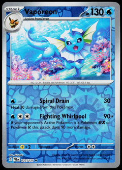 Vaporeon 022/131  Reverse Holo EN - original scanned front