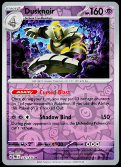 Dusknoir 037/131  Reverse Holo EN - original scanned front