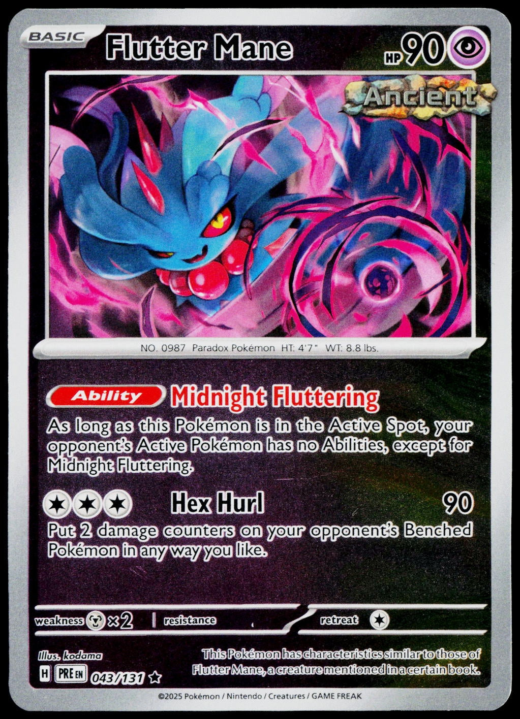 Flutter Mane 043/131  Reverse Holo EN - original scanned front