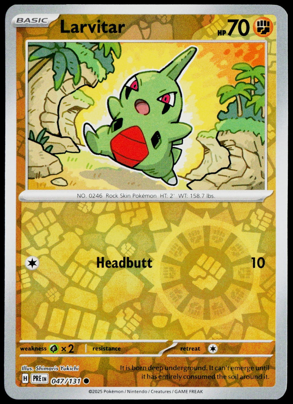Larvitar 047/131  Reverse Holo EN - original scanned front