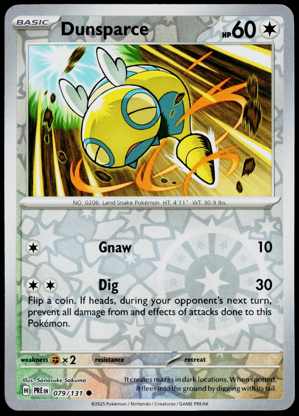 Dunsparce 079/131  Reverse Holo EN - original scanned front