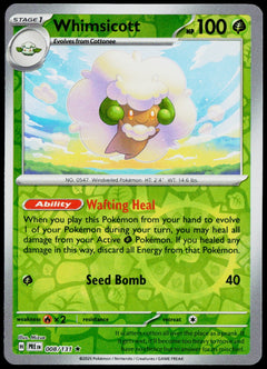 Whimsicott 015/162  Reverse Holo EN - original scanned front
