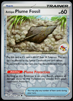 Antique Plume Fossil 079/086  Reverse Holo EN - original scanned front