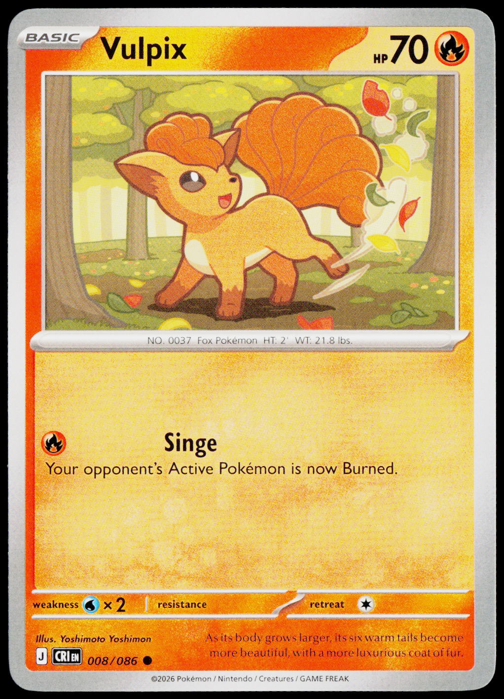Vulpix 008/086 EN — original front scan