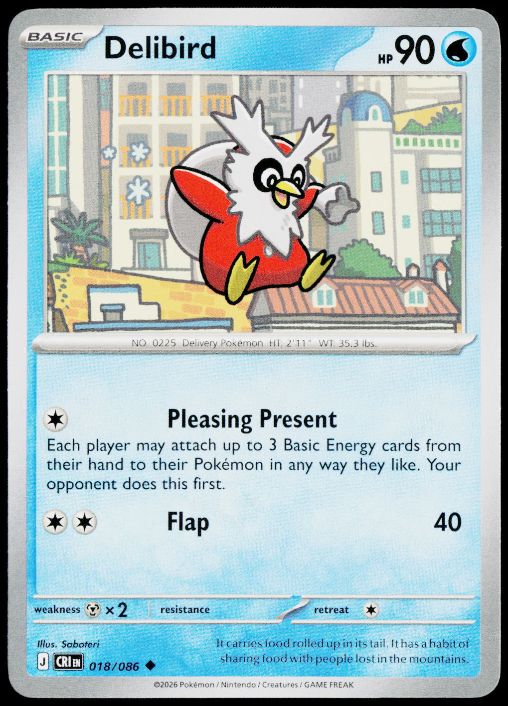 Delibird 018/086 EN — original front scan