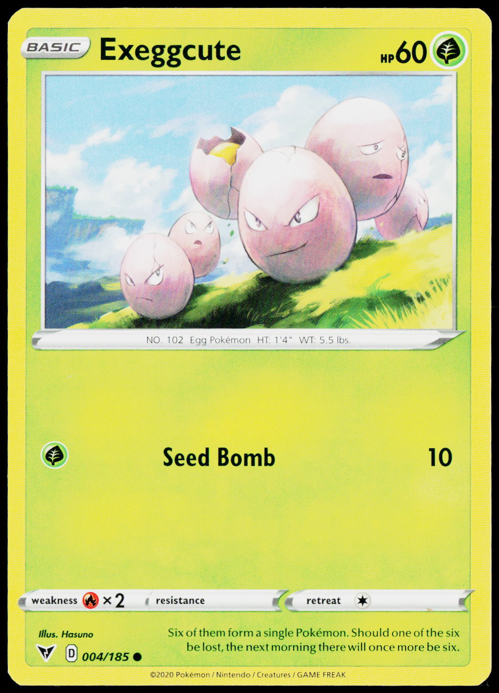 Exeggcute 004/185 EN — original front scan