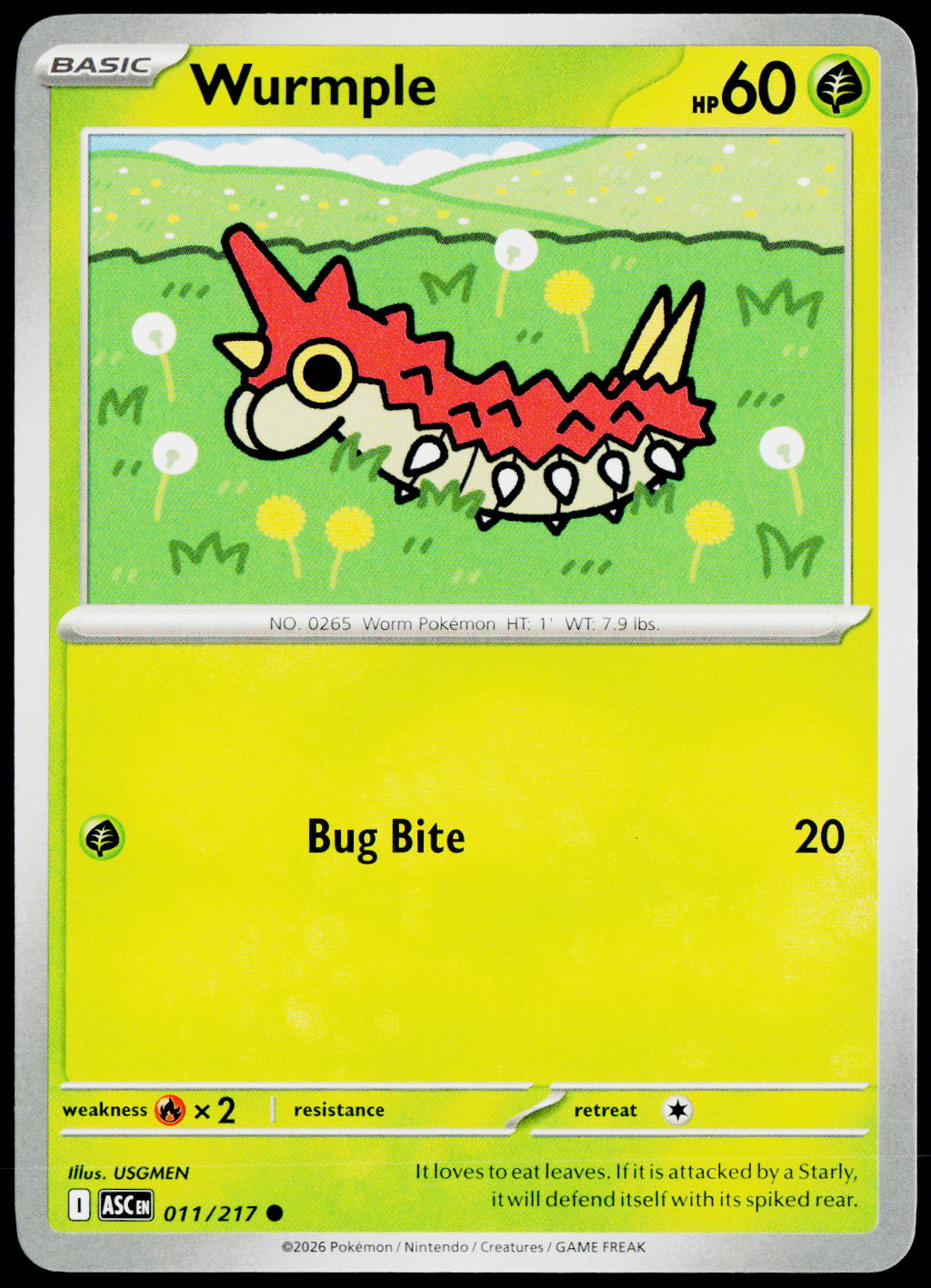 Wurmple 011/217 EN — original front scan