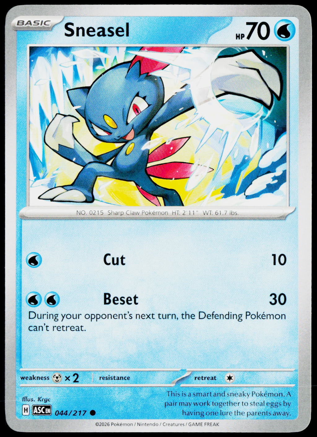 Sneasel 044/217 EN — original front scan