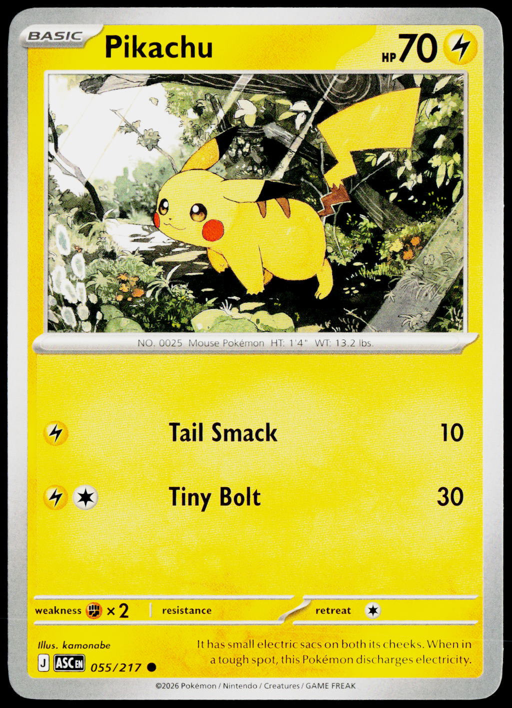 Pikachu 055/217 EN — original front scan
