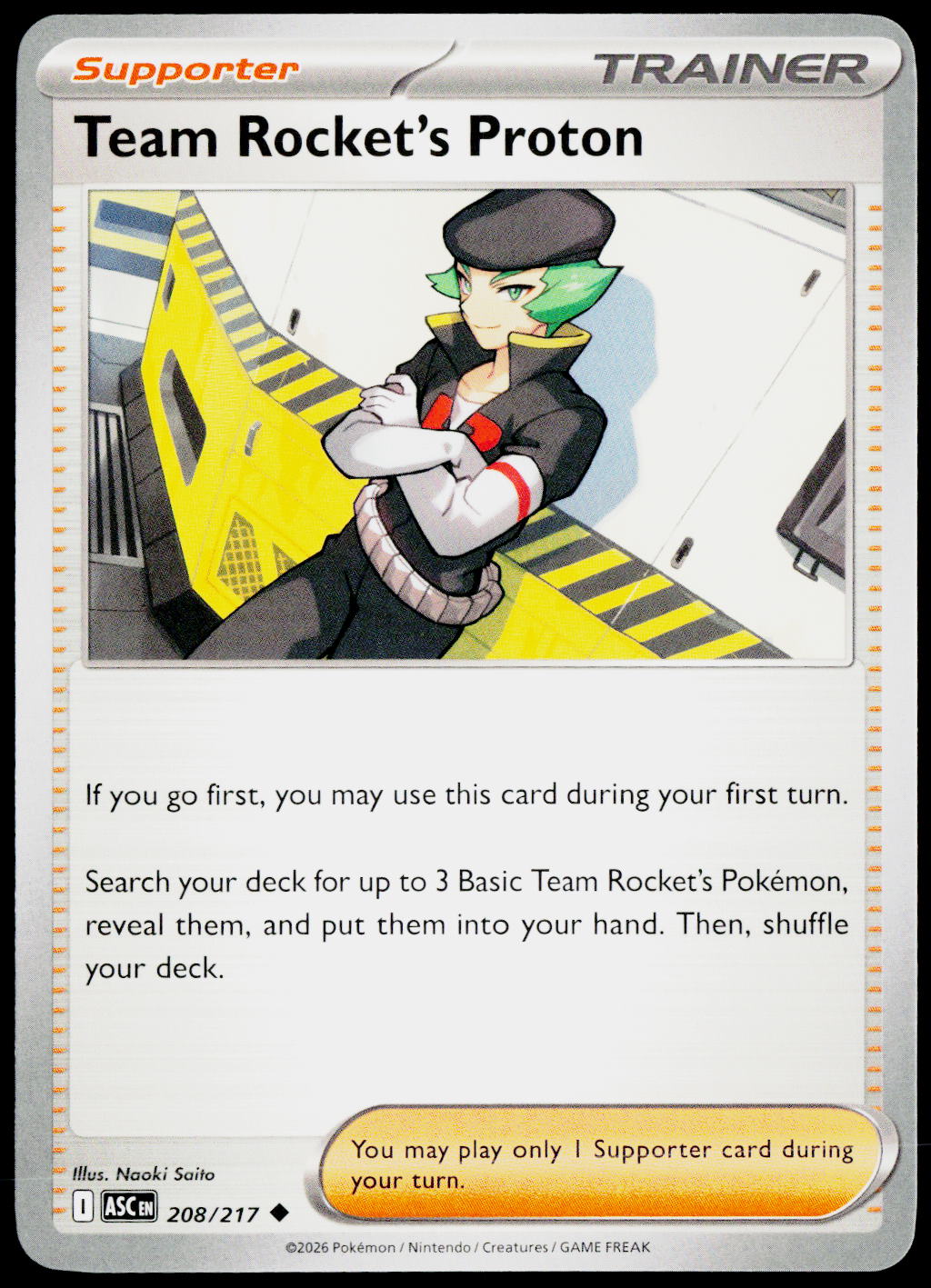 Team Rocket's Proton 208/217 EN — original front scan