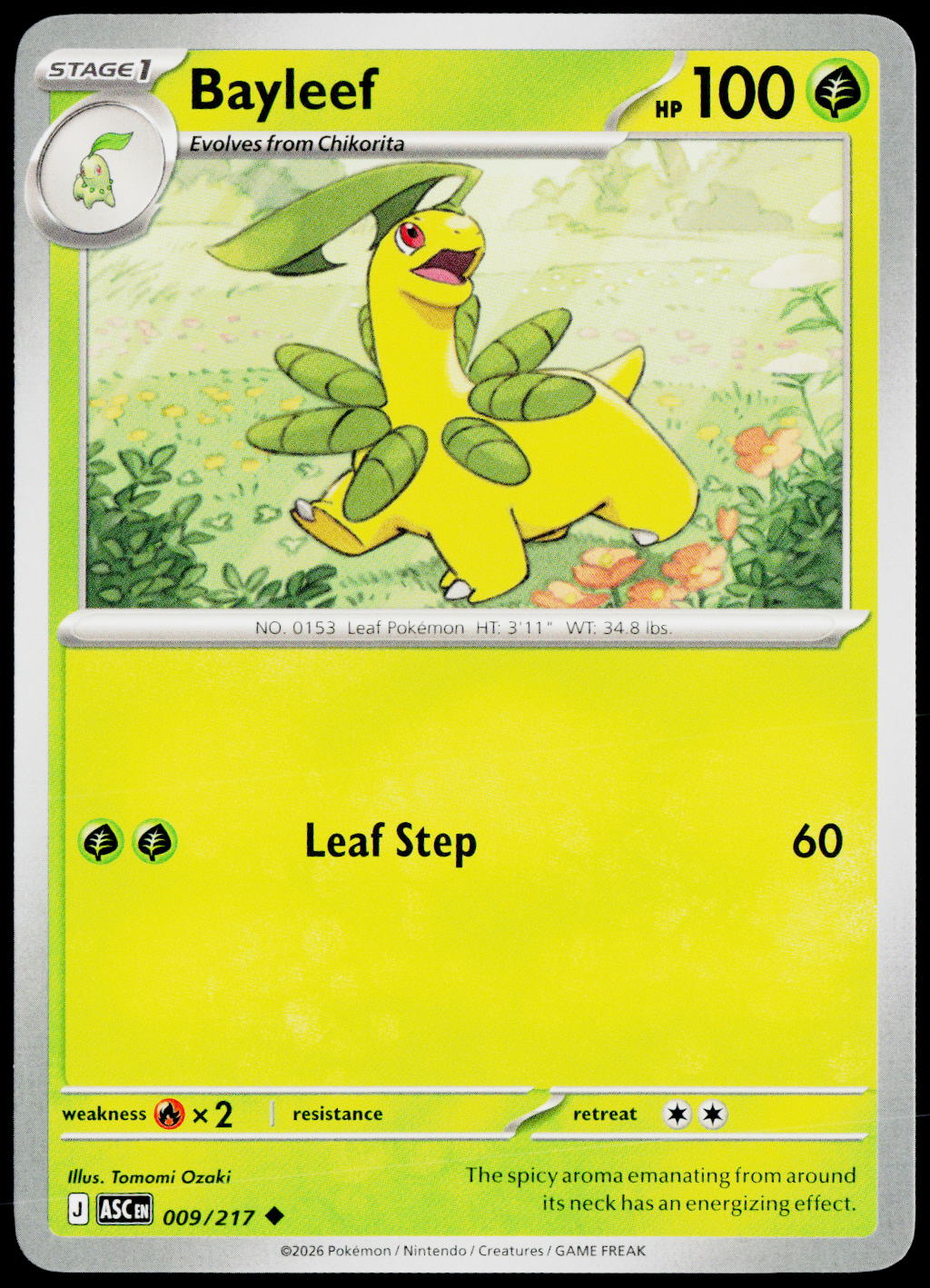 Bayleef 009/217 EN — original front scan