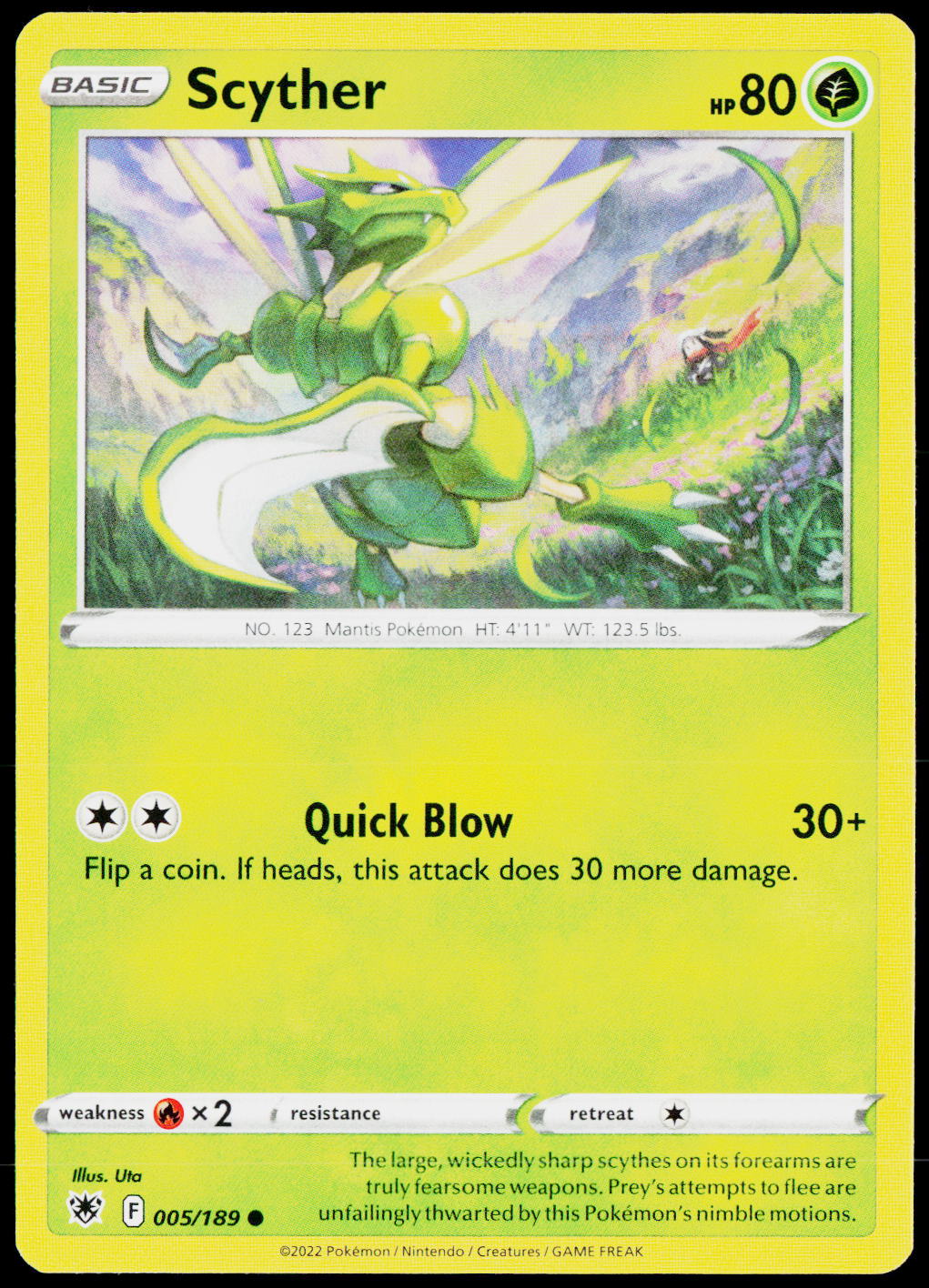 Scyther 005/189 EN — original front scan