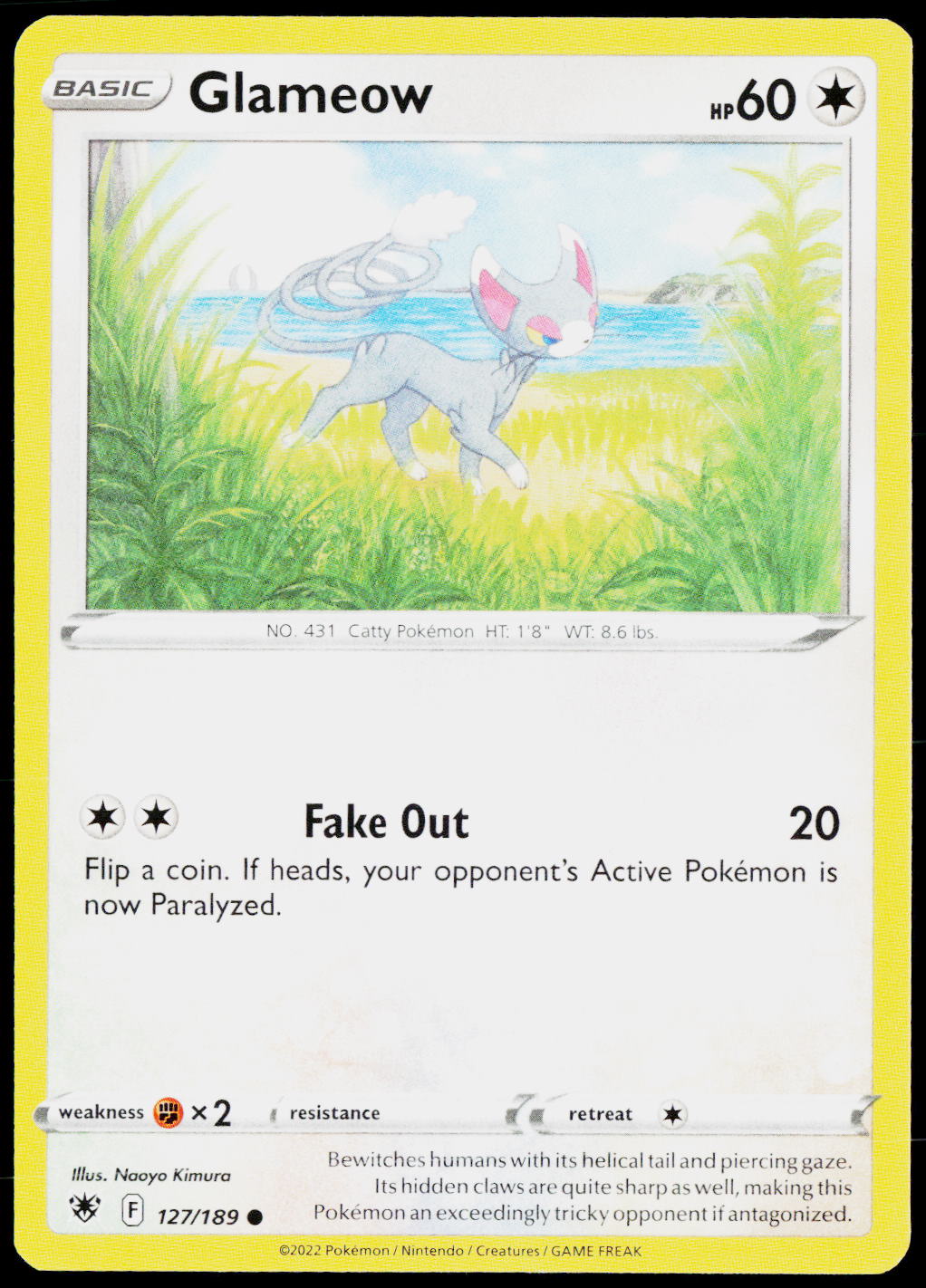Glameow 127/189 EN — original front scan