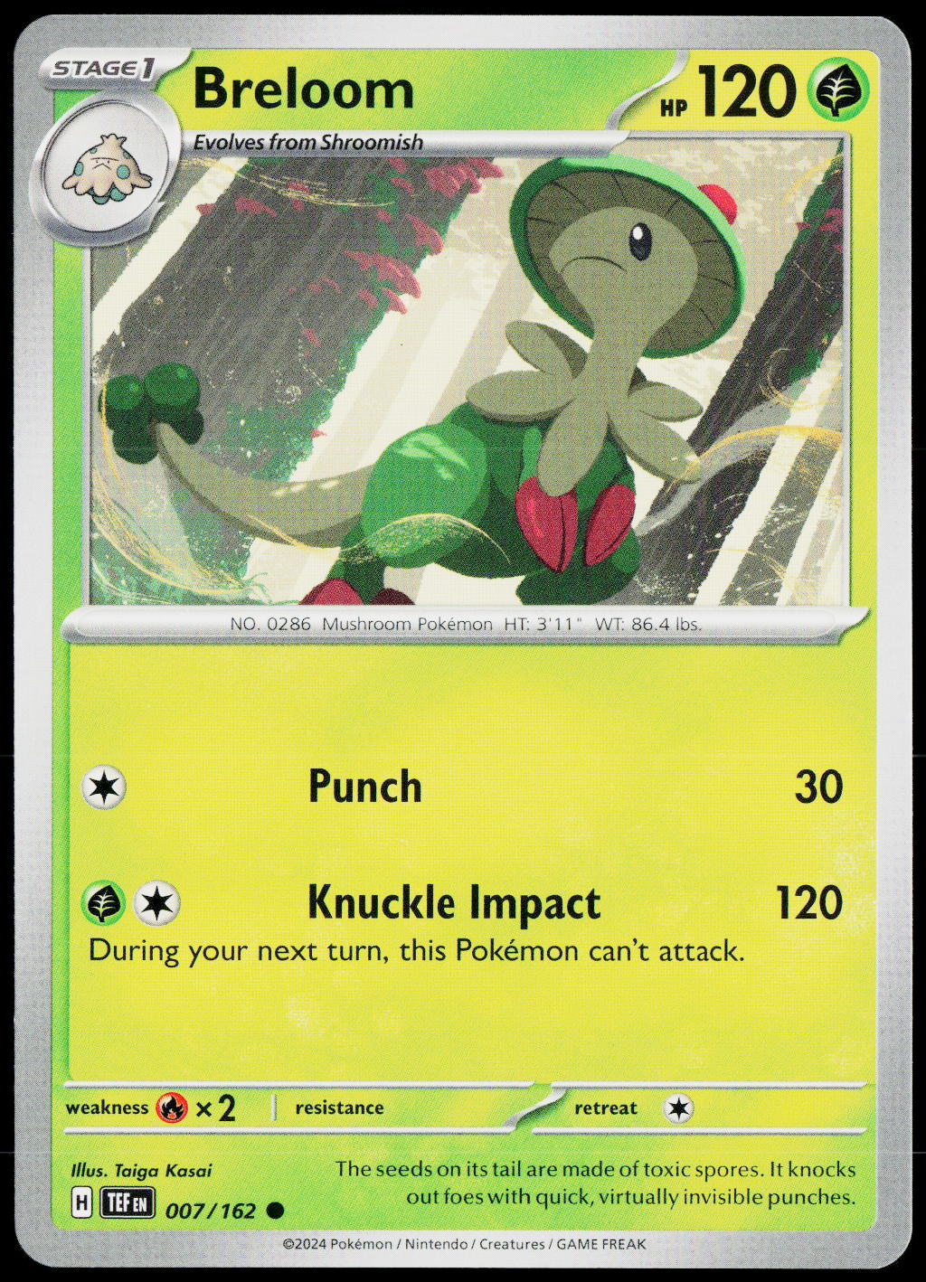 Breloom 007/162 EN — original front scan