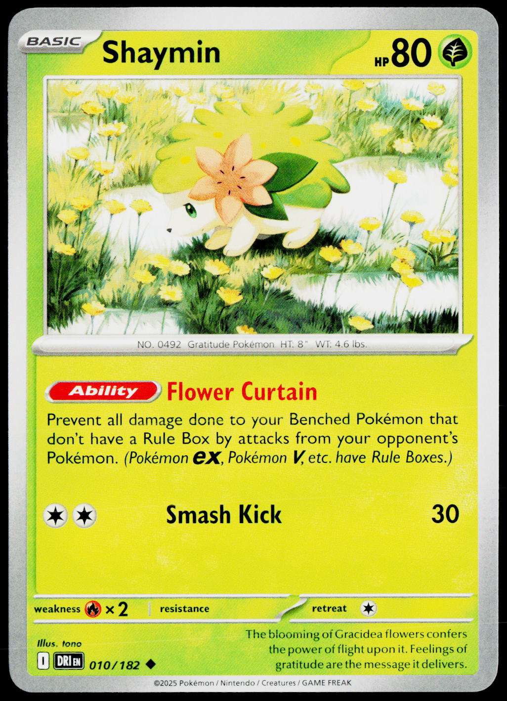 Shaymin 010/182 EN — original front scan