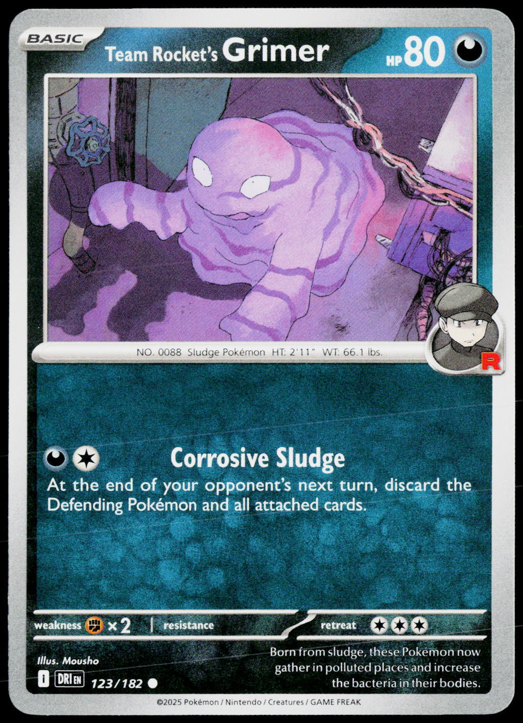 Team Rocket's Grimer 123/182 EN — original front scan