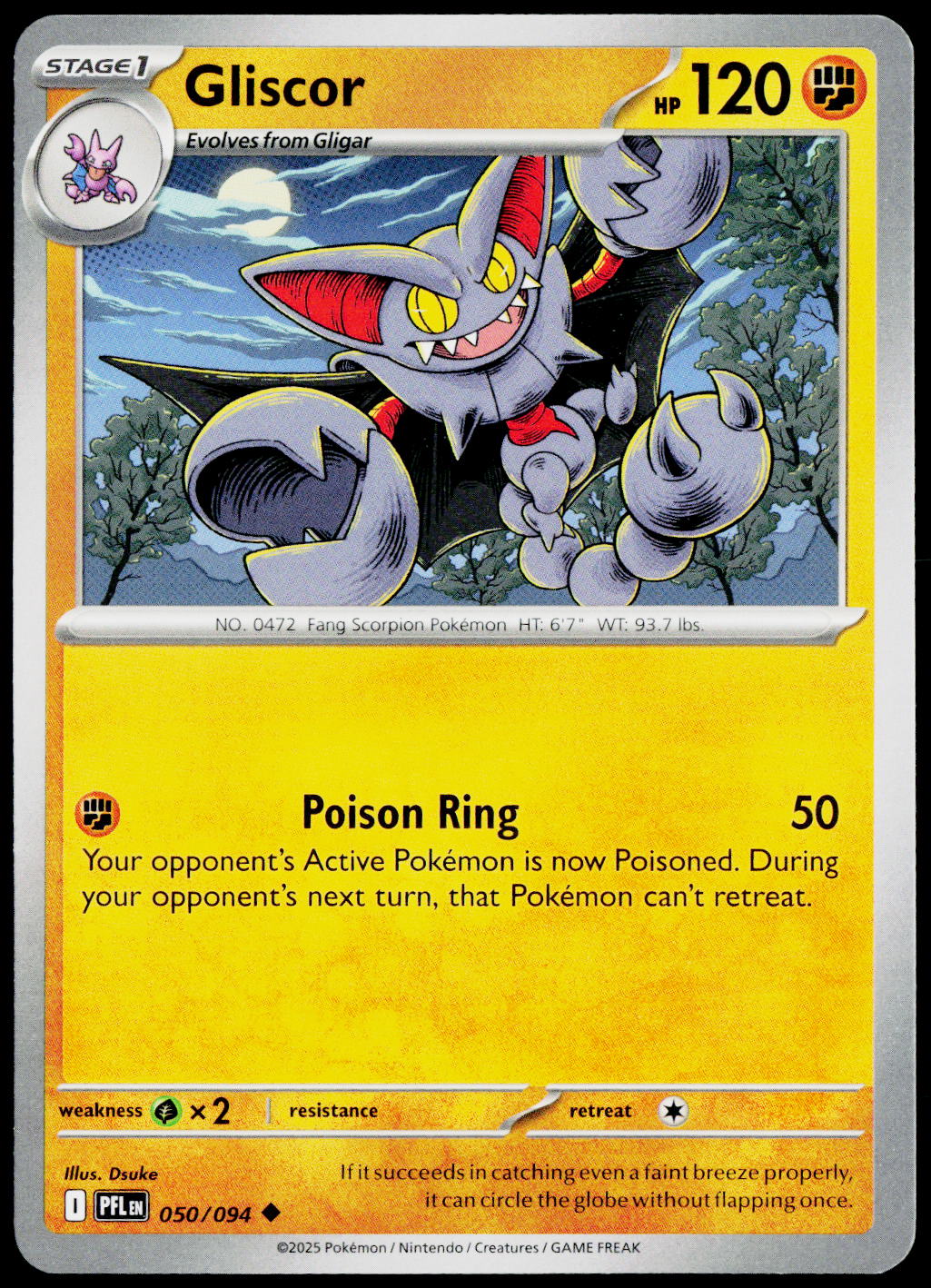 Gliscor 050/094 EN — original front scan