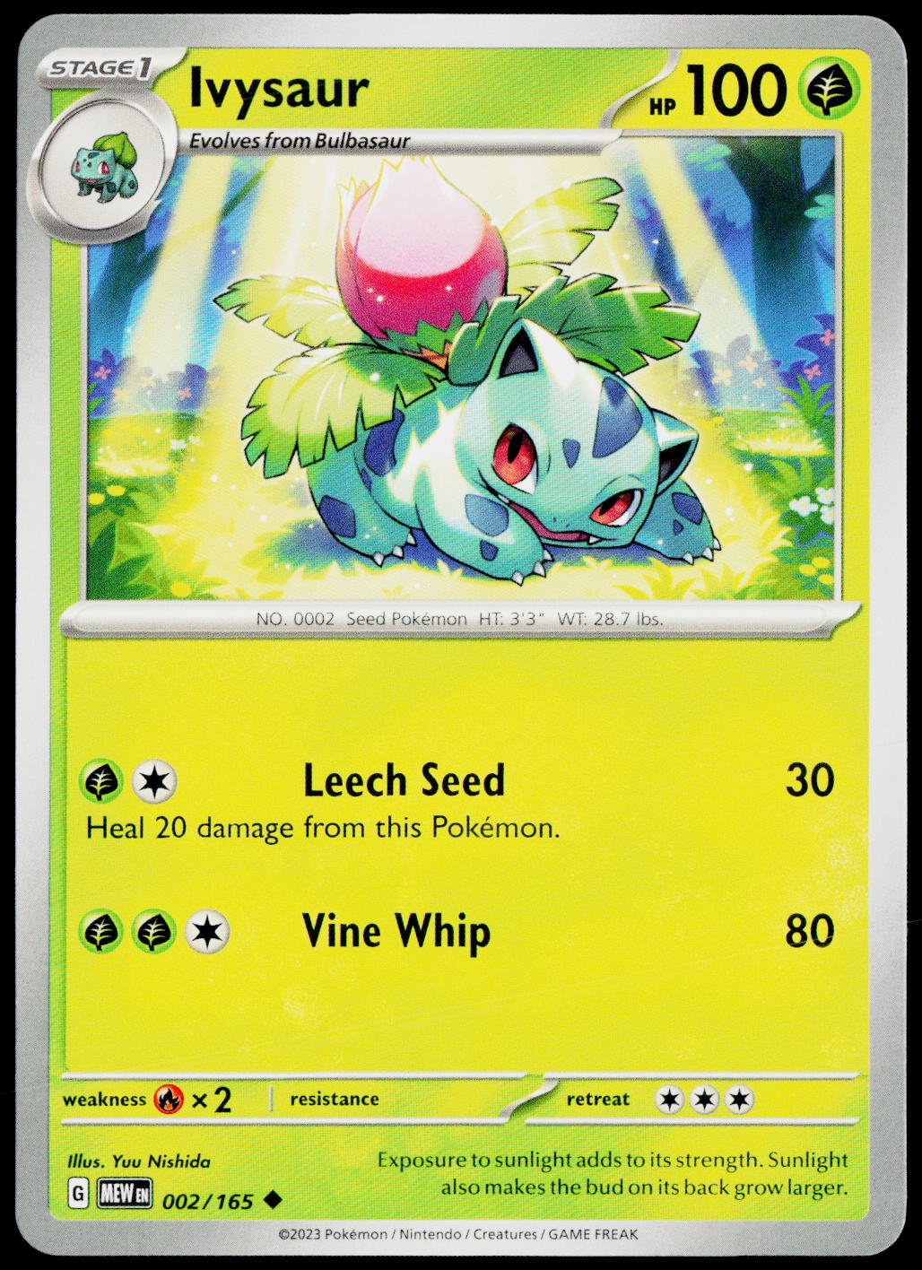 Ivysaur 002/165 EN — original front scan