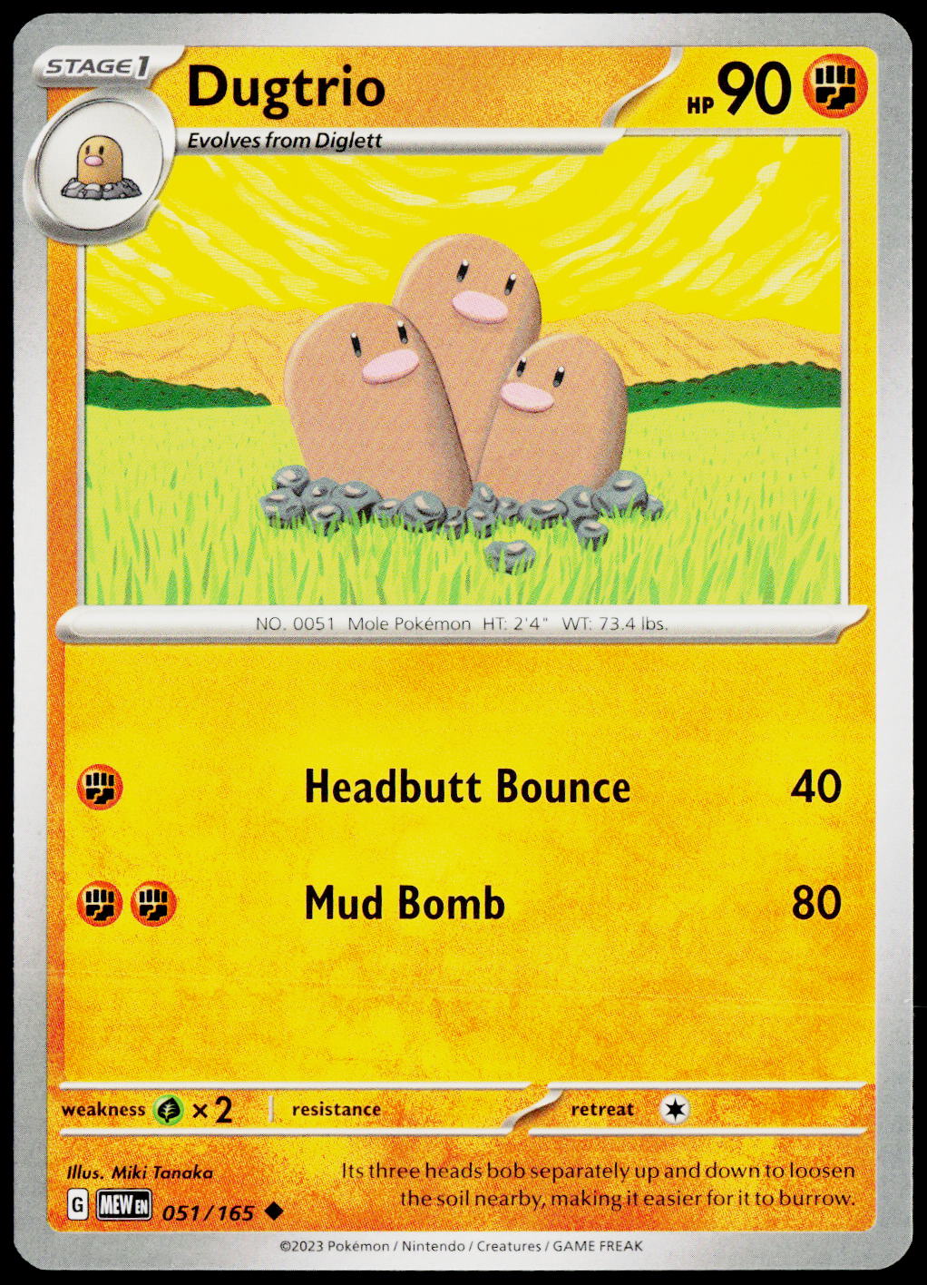 Dugtrio 051/165 EN — original front scan