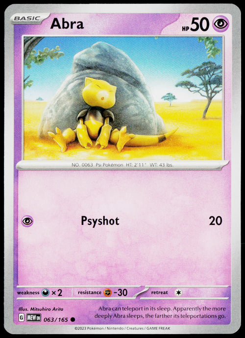 Abra 063/165 EN — original front scan