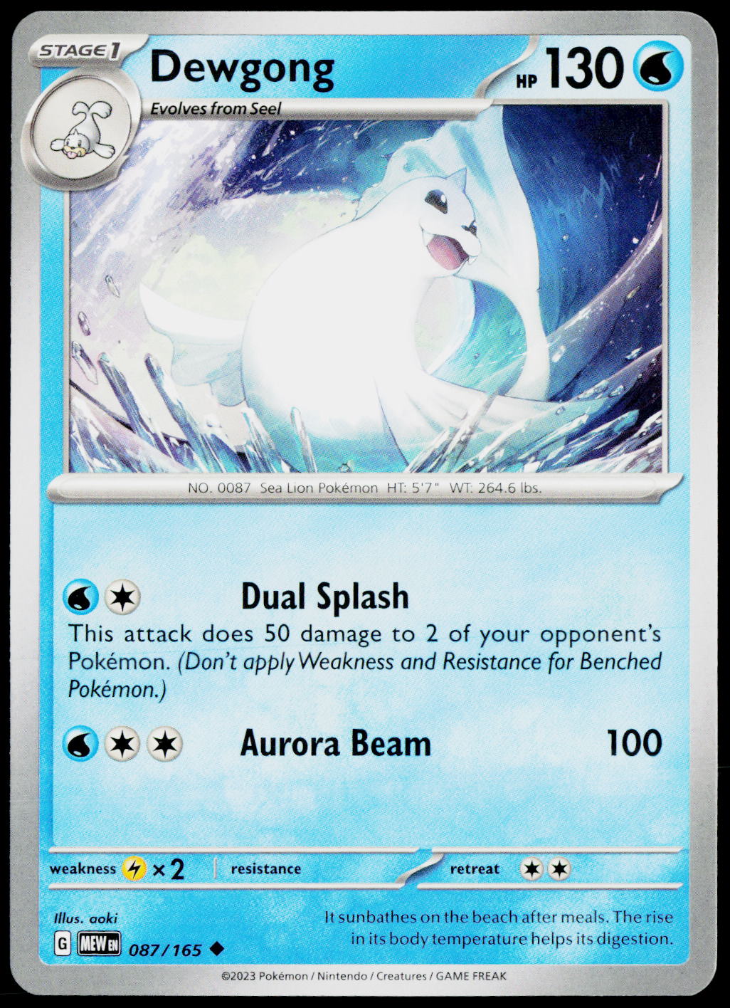 Dewgong 087/165 EN — original front scan