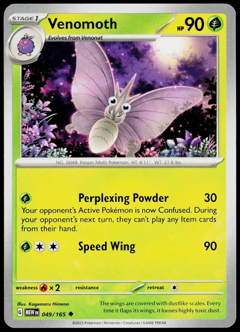 Venomoth 049/165 EN — original front scan