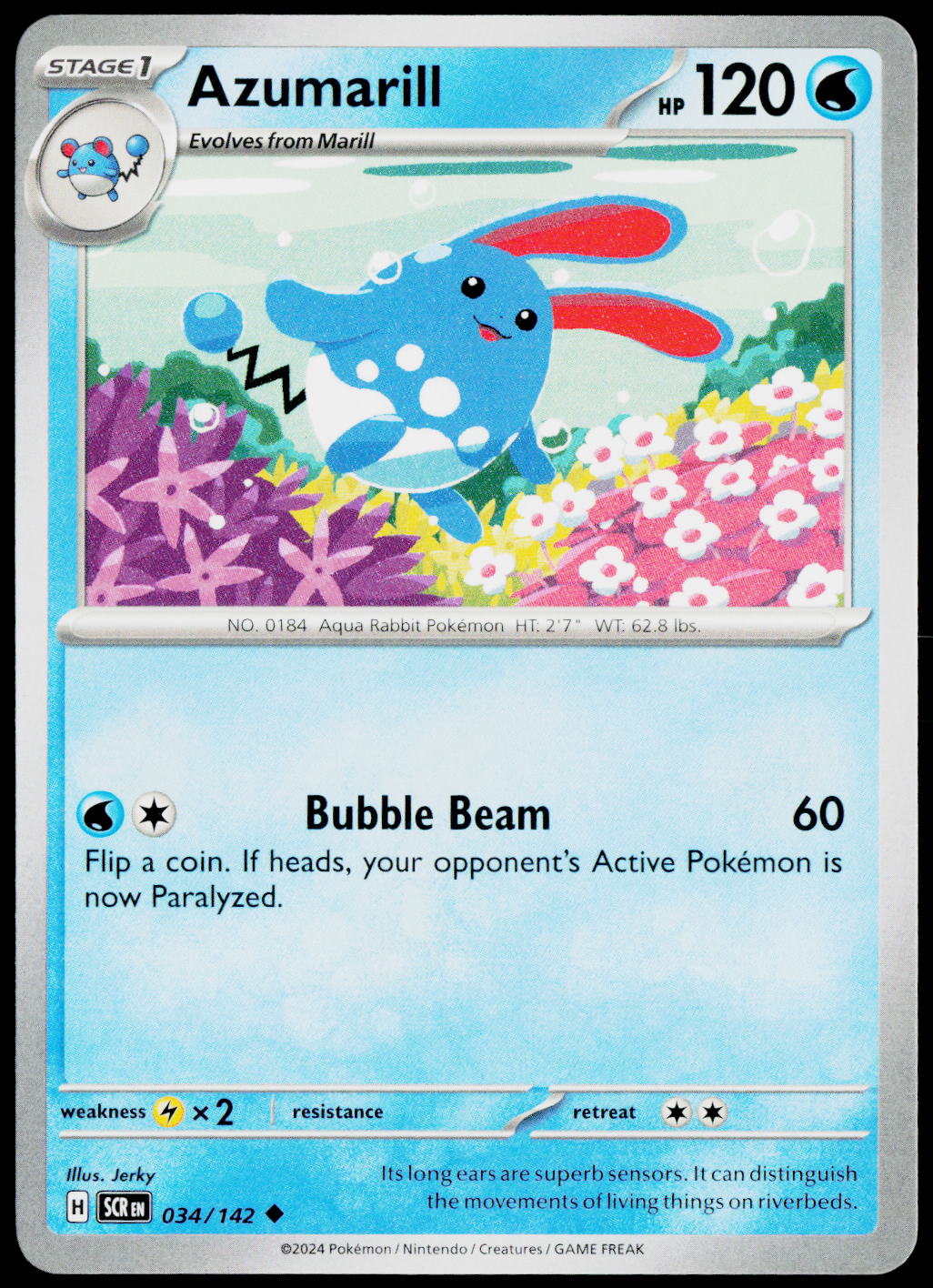 Azumarill 034/142 EN — original front scan