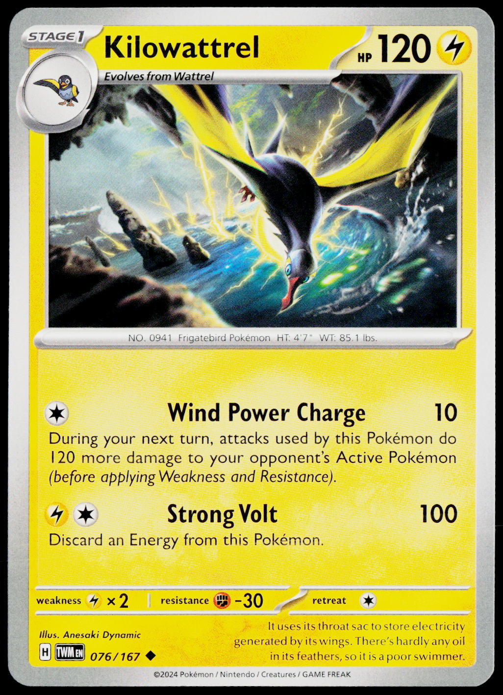 Kilowattrel 076/167 EN — original front scan