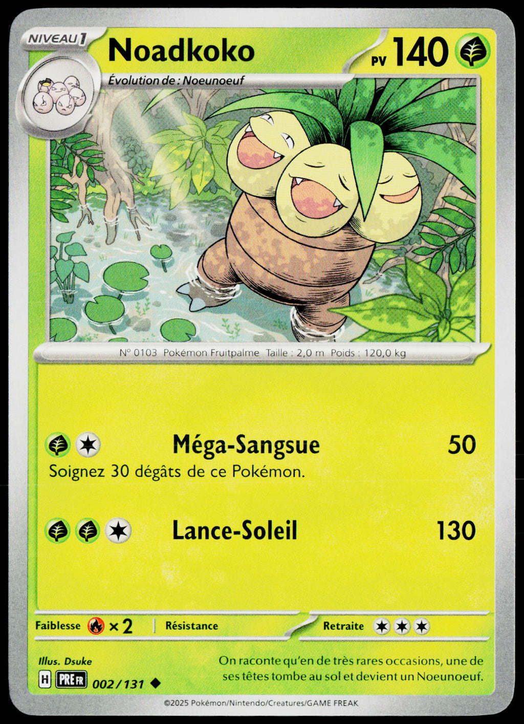 Exeggutor 002/131 DE — original front scan