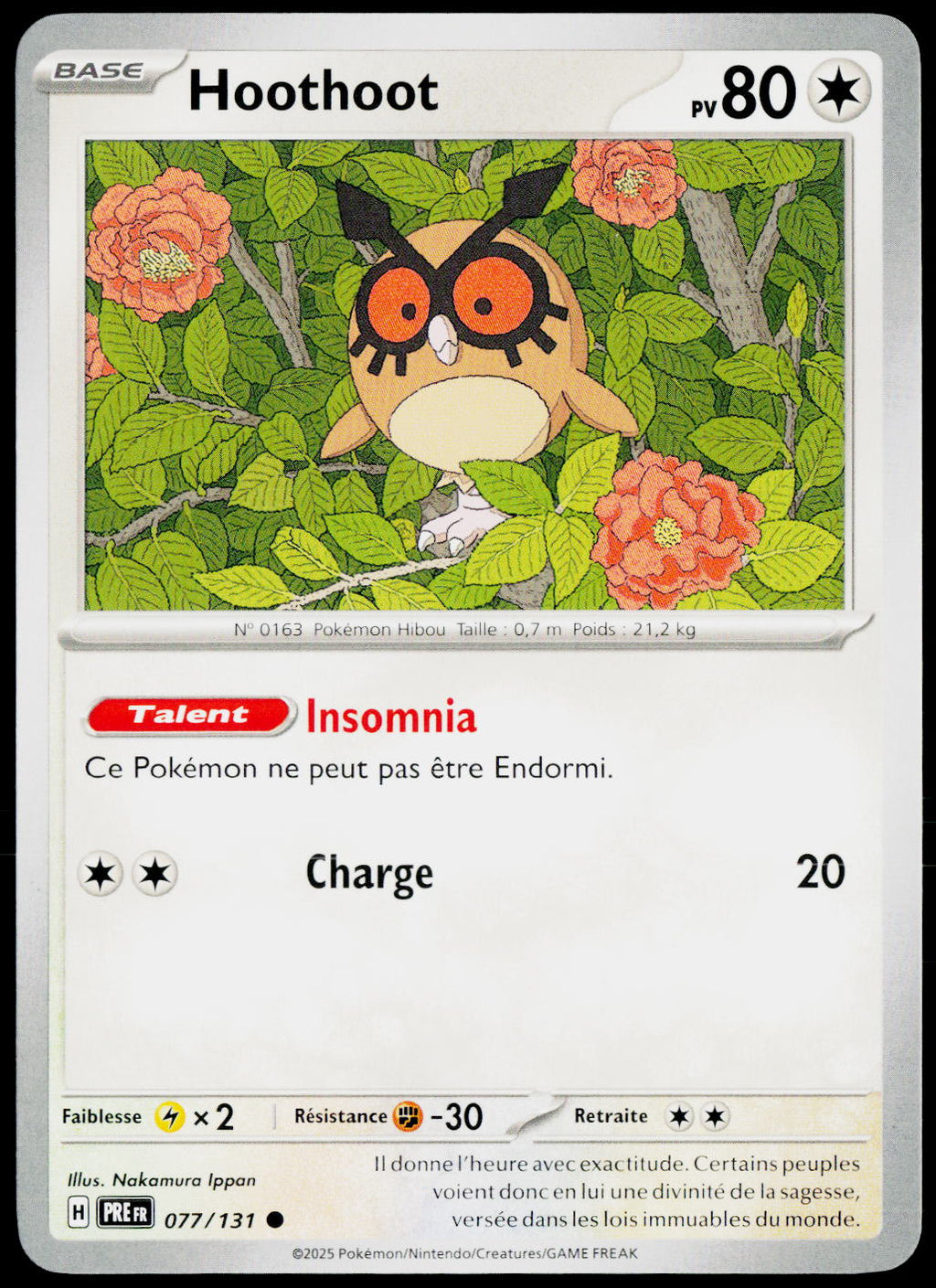 Hoothoot 077/131 DE — original front scan