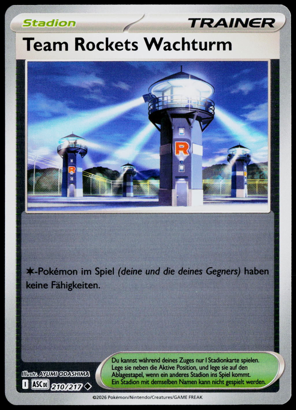 Team Rocket's Watchtower 210/217 DE — original front scan
