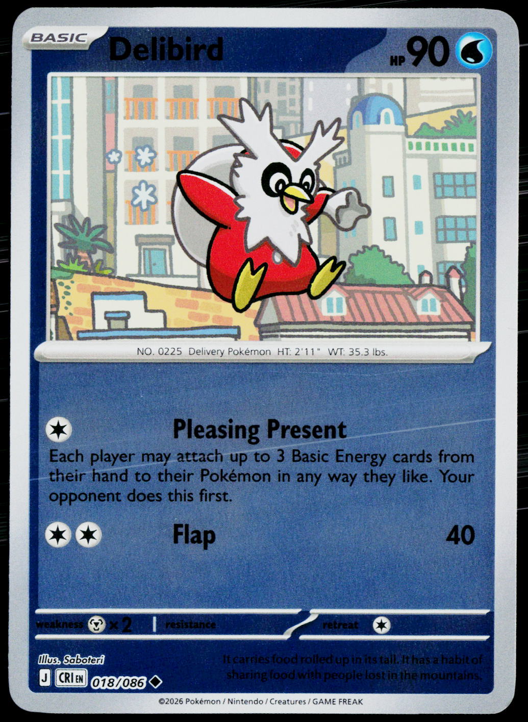 Delibird 018/086 EN — original front scan