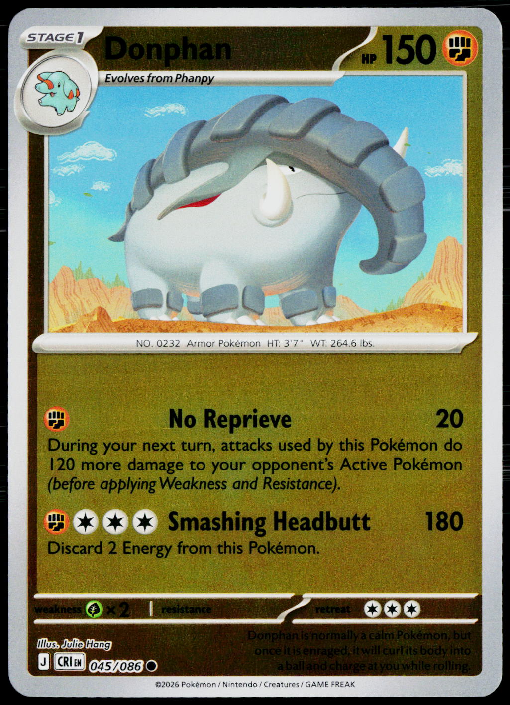 Donphan 045/086 EN — original front scan