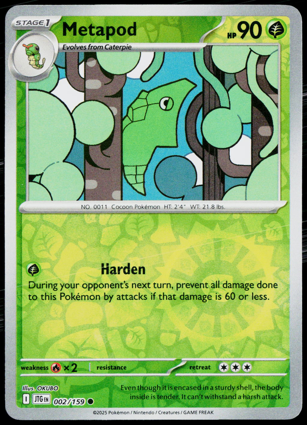 Metapod 002/159 EN — original front scan