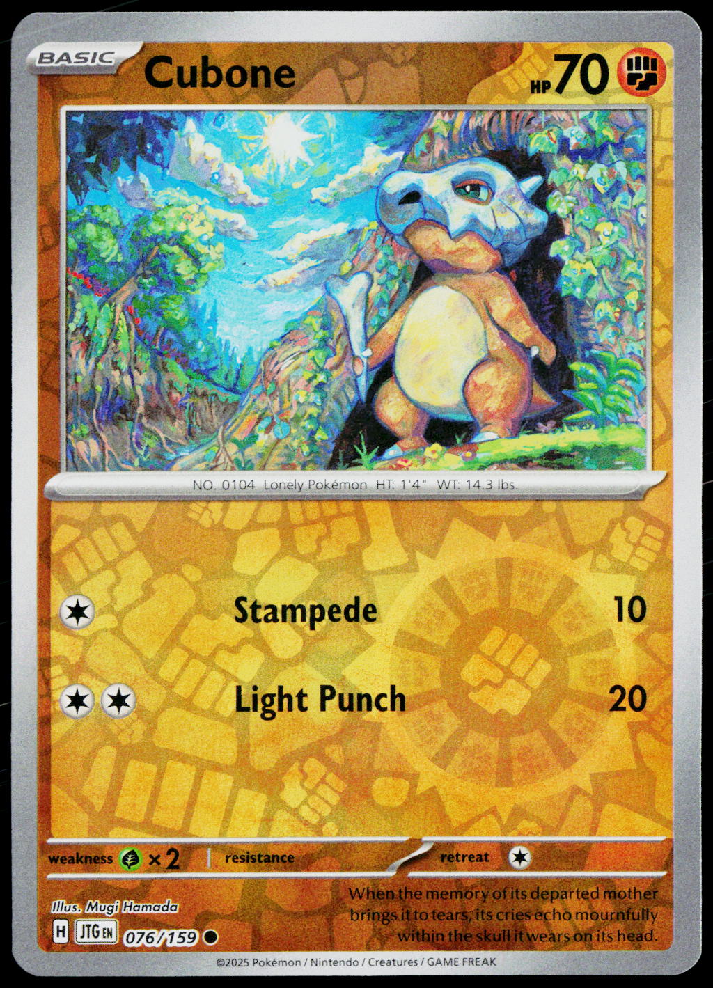 Cubone 076/159 EN — original front scan