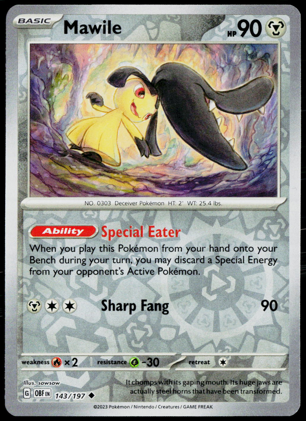 Mawile 143/197 EN — original front scan