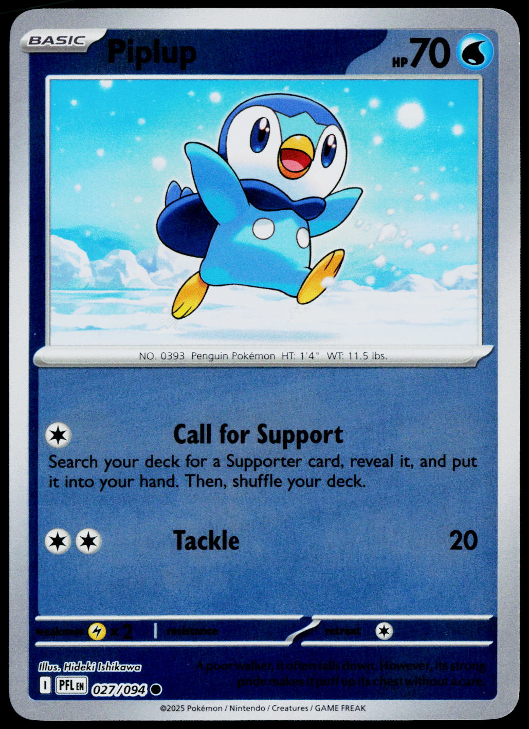 Piplup 027/094 EN — original front scan