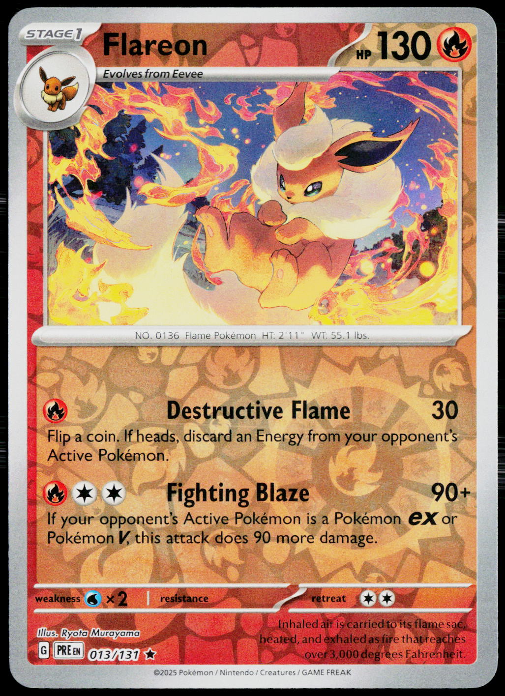 Flareon 013/131 EN — original front scan