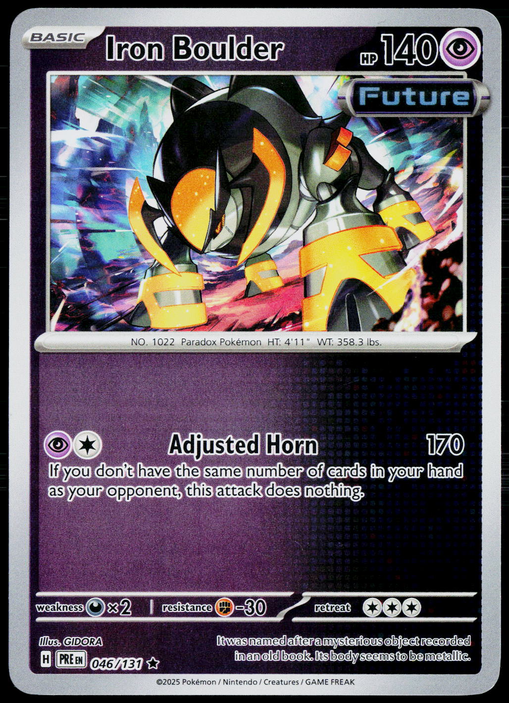 Iron Boulder 046/131 EN — original front scan
