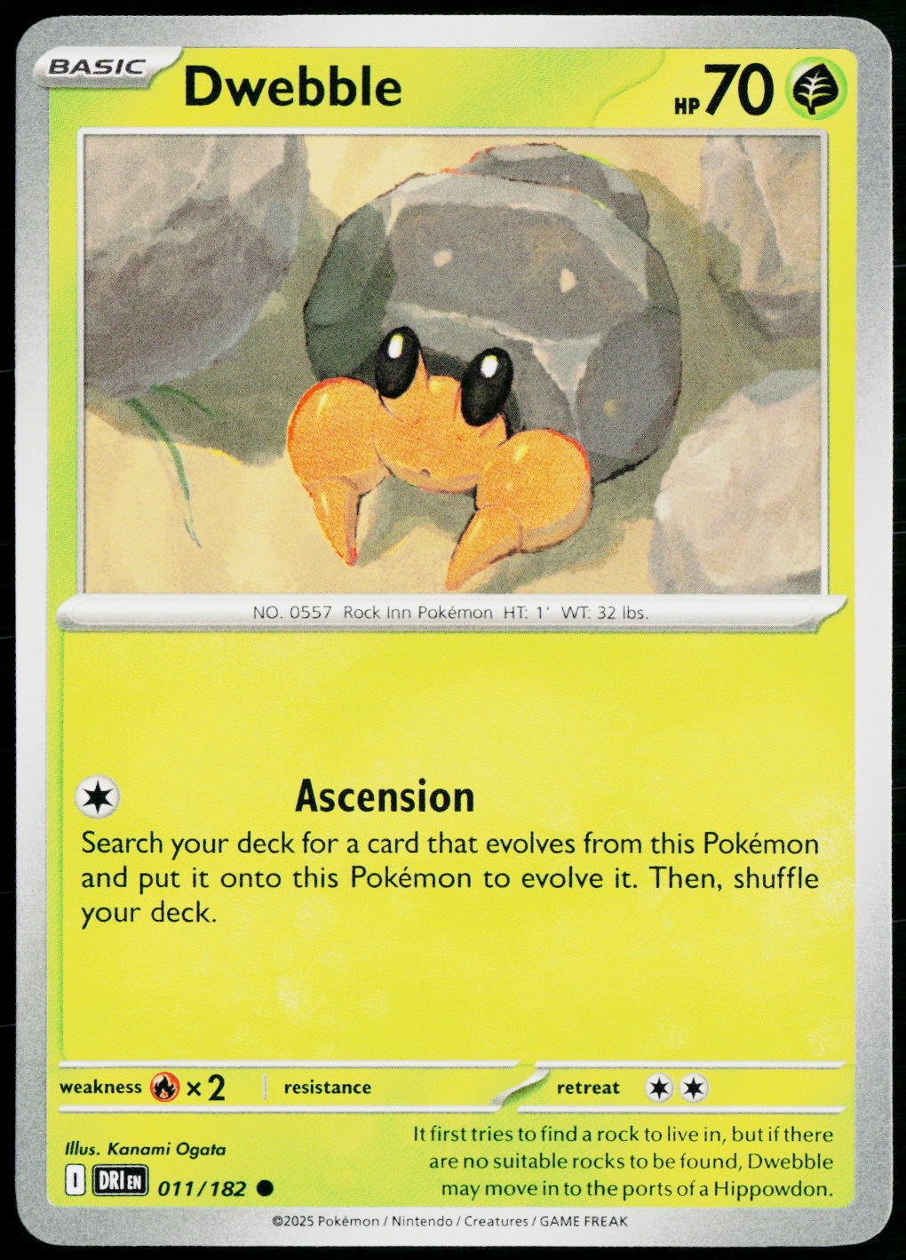 Dwebble 011/182 EN non-holo - original scanned front