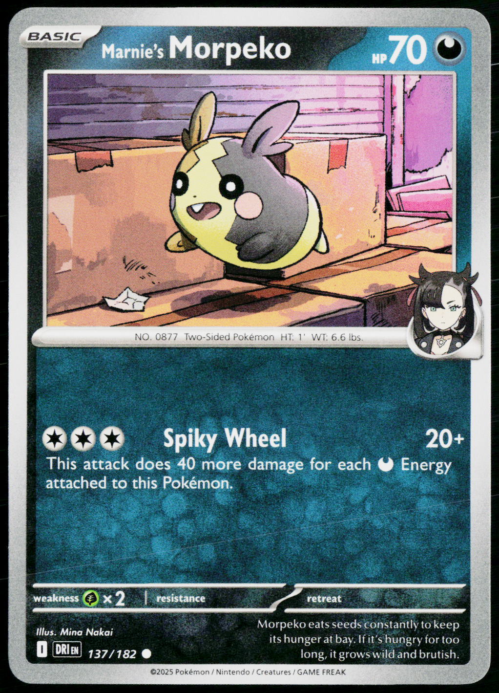 Marnie's Morpeko 137/182 EN non-holo - original scanned front