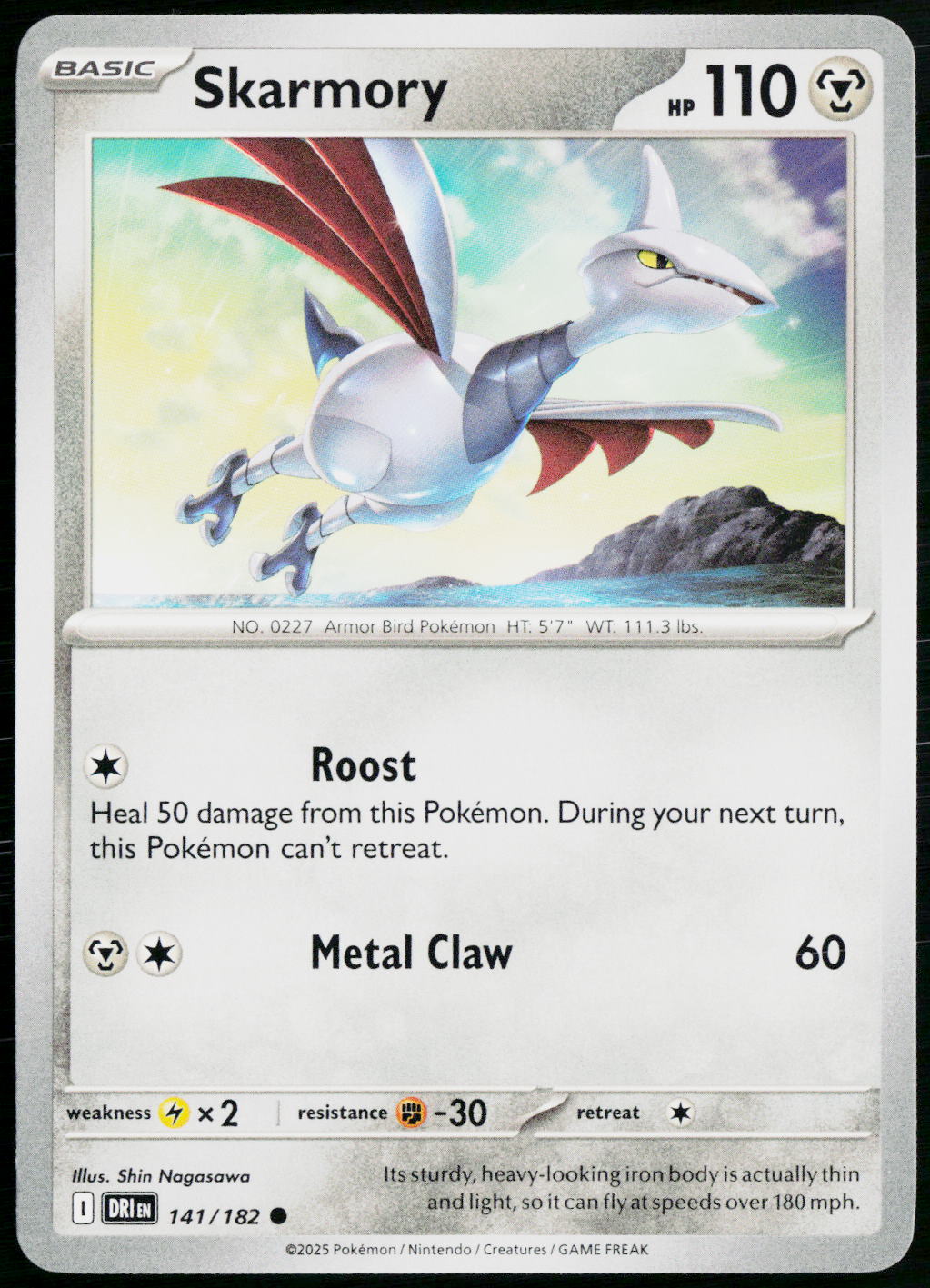 Skarmory 141/182 EN non-holo - original scanned front