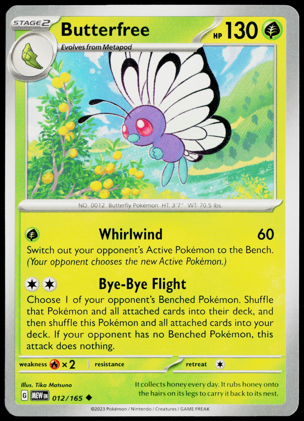 Butterfree 012/165 EN non-holo - original scanned front